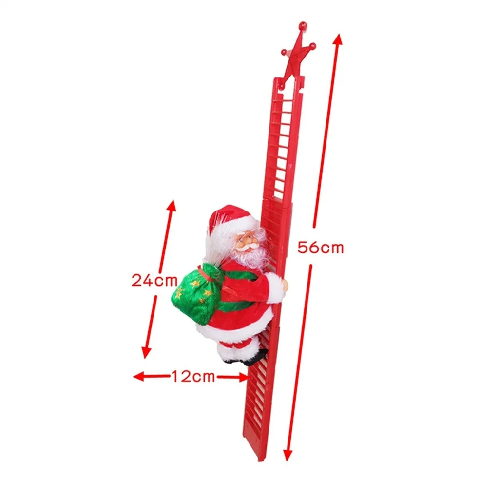 Animated Climbing Santa Christmas Decoration with LED Lights – Unique Christmas Tree Ornament