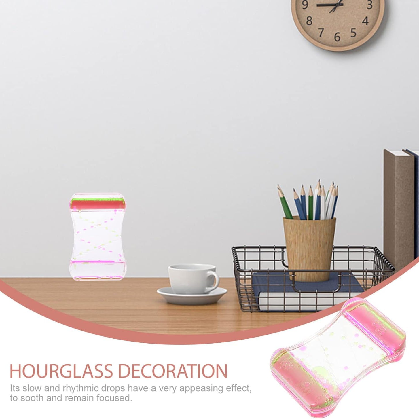 Anxiety-Relieving Toy with Smooth Motion, a Two-Color Oil Hourglass, Creative Decorative Item