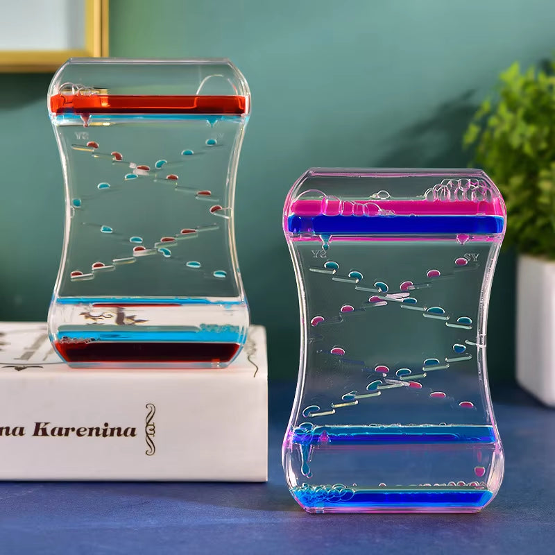 Anxiety-Relieving Toy with Smooth Motion, a Two-Color Oil Hourglass, Creative Decorative Item