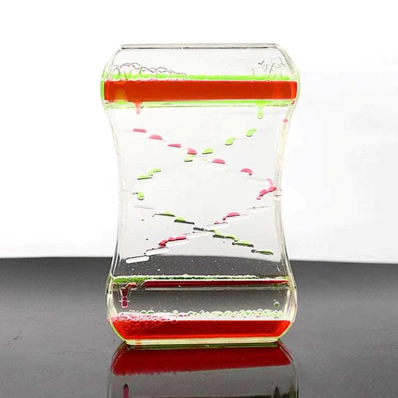 Anxiety-Relieving Toy with Smooth Motion, a Two-Color Oil Hourglass, Creative Decorative Item