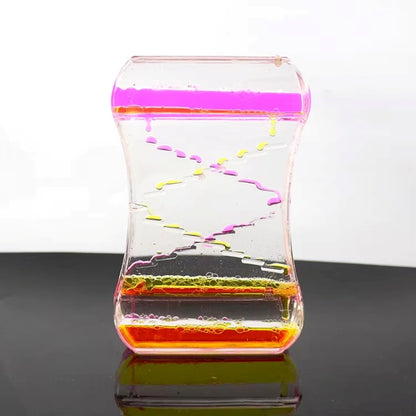 Anxiety-Relieving Toy with Smooth Motion, a Two-Color Oil Hourglass, Creative Decorative Item