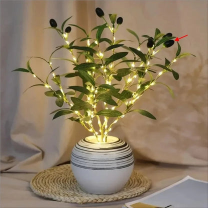 Artificial Olive Branch LED Light Faux Plant