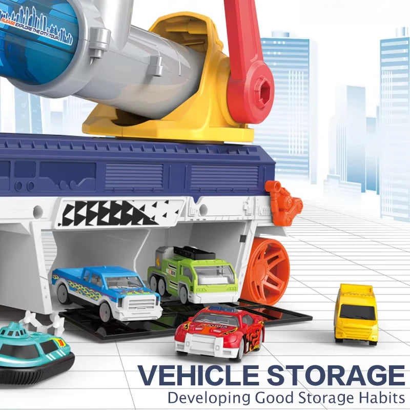 Auto Launcher Toy Truck – Push & Launch Vehicle Playset, Lights & Sounds, ABC & 123 Learning, Safe for Kids 2+