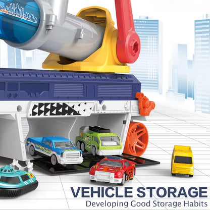 Auto Launcher Toy Truck – Push & Launch Vehicle Playset, Lights & Sounds, ABC & 123 Learning, Safe for Kids 2+