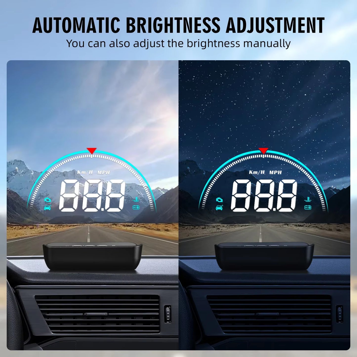 Auto Speed Display Projector with 16 Available Display Modes, Alarm Functions, and a Colorful HD LED Screen