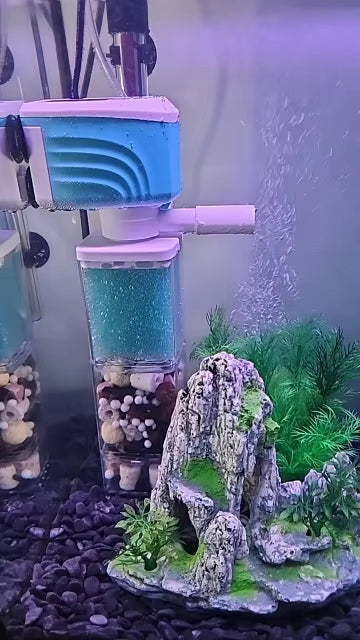 Automatic Aquarium Filter System with 360° Adjustable Bubbles, Flow Control, Waste Suction.