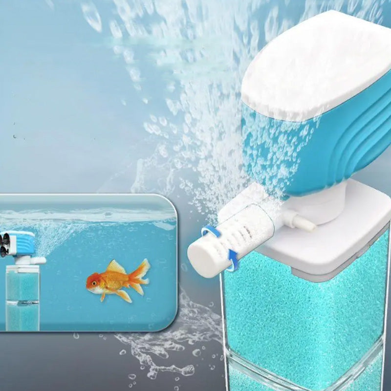 Automatic Aquarium Filter System with 360° Adjustable Bubbles, Flow Control, Waste Suction.
