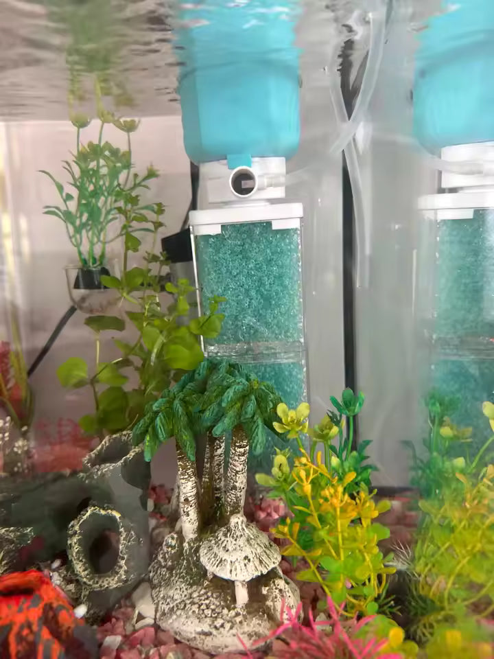 Automatic Aquarium Filter System with 360° Adjustable Bubbles, Flow Control, Waste Suction.