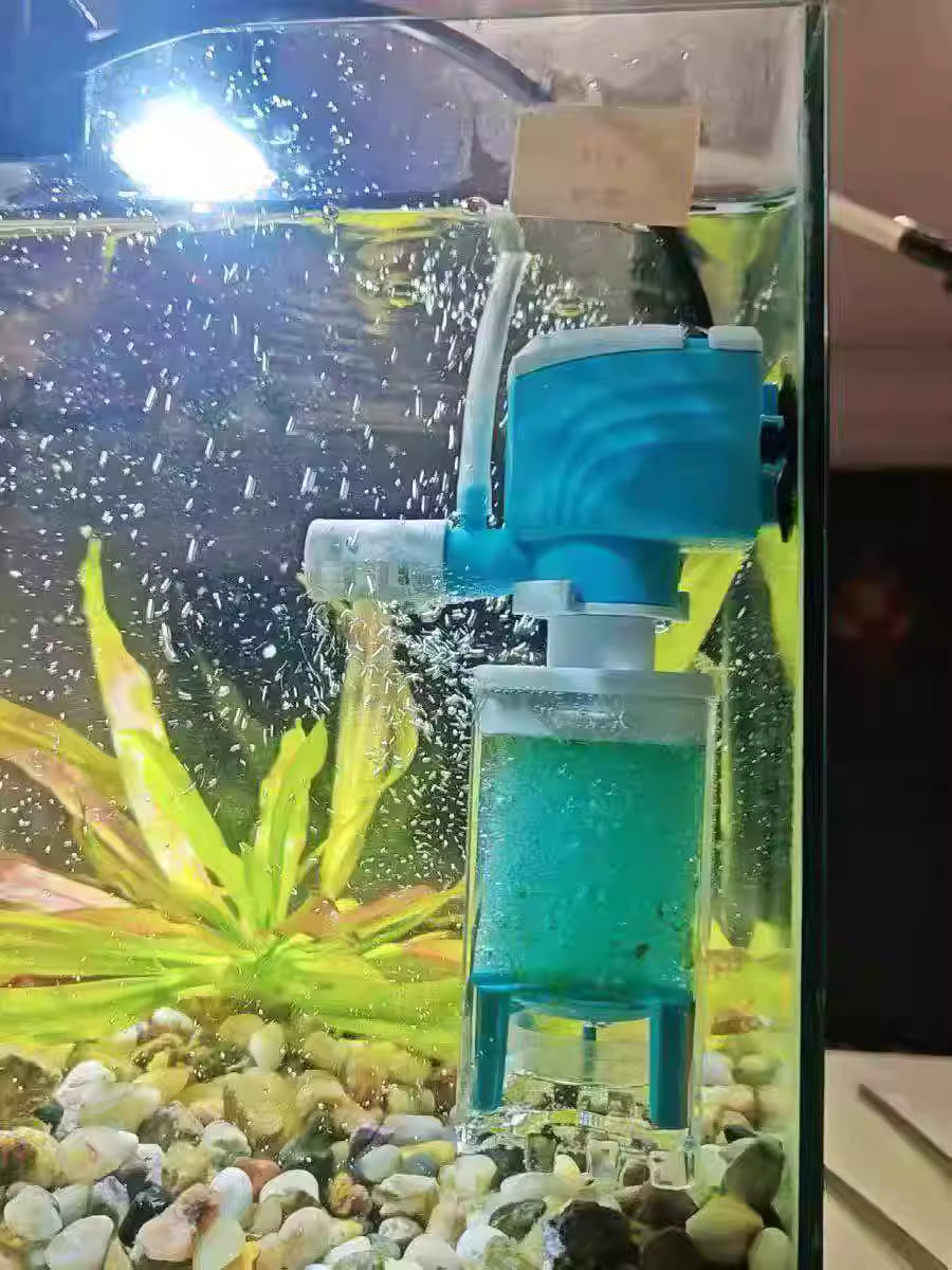 Automatic Aquarium Filter System with 360° Adjustable Bubbles, Flow Control, Waste Suction.