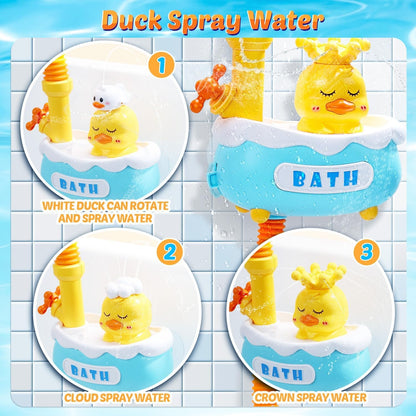 Baby Bath Toy - Cute Duck-Shaped with Flower Shower, Non-Toxic ABS Material, Water-Comfort Training, Safe for Ages 3+