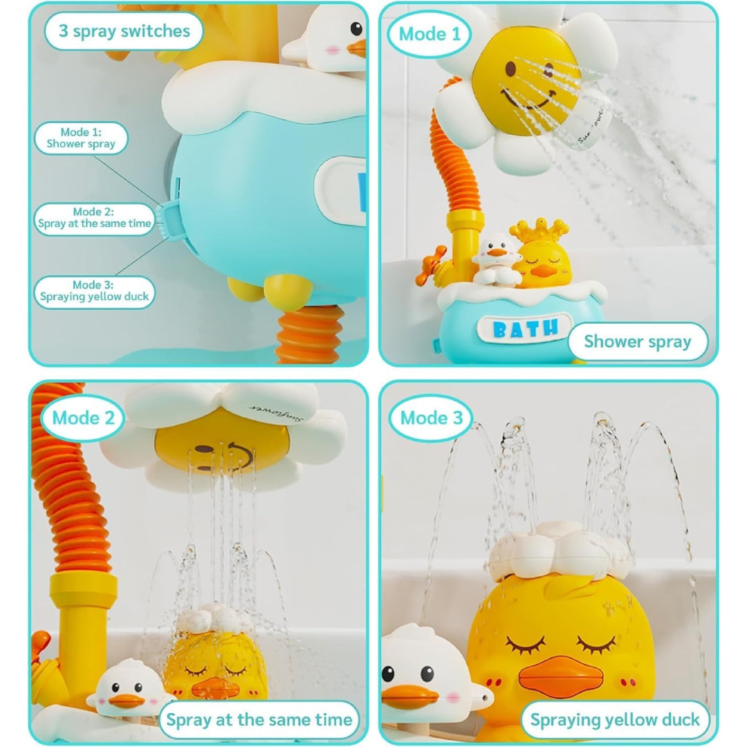 Baby Bath Toy - Cute Duck-Shaped with Flower Shower, Non-Toxic ABS Material, Water-Comfort Training, Safe for Ages 3+