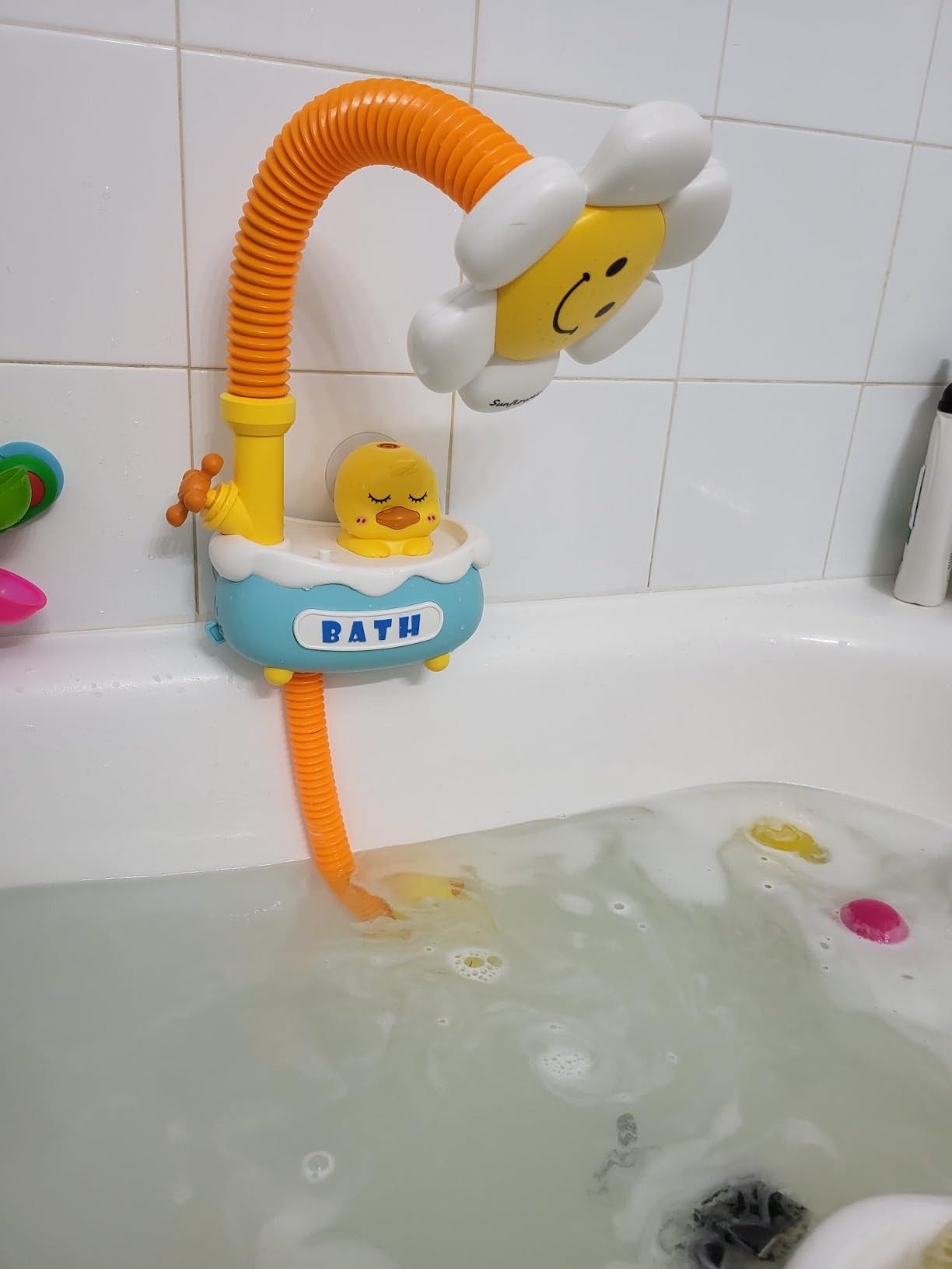 Baby Bath Toy - Cute Duck-Shaped with Flower Shower, Non-Toxic ABS Material, Water-Comfort Training, Safe for Ages 3+