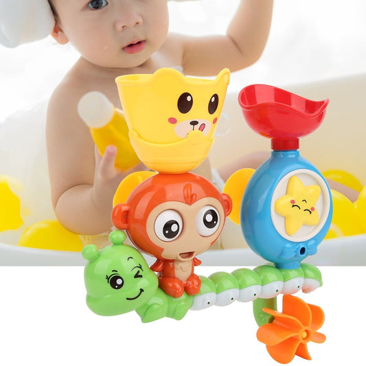 Baby Bath Toy Monkey & Caterpillar with Suction Cups, Safe for Ages 1+