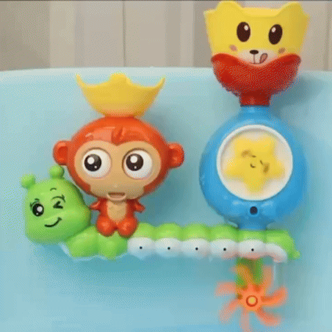 Baby Bath Toy Monkey & Caterpillar with Suction Cups, Safe for Ages 1+