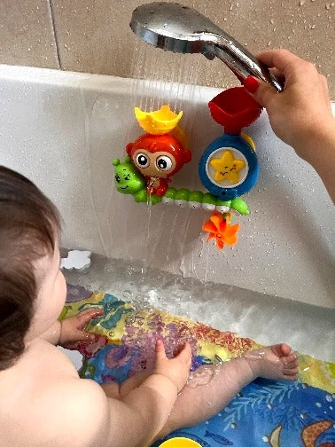 Baby Bath Toy Monkey & Caterpillar with Suction Cups, Safe for Ages 1+
