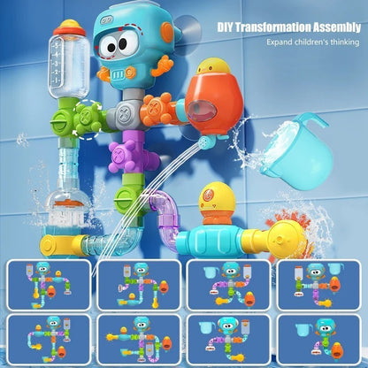 Baby Bath Toy – Water Pipe Assembly Set with Suction Cups, Safe for Ages 3+