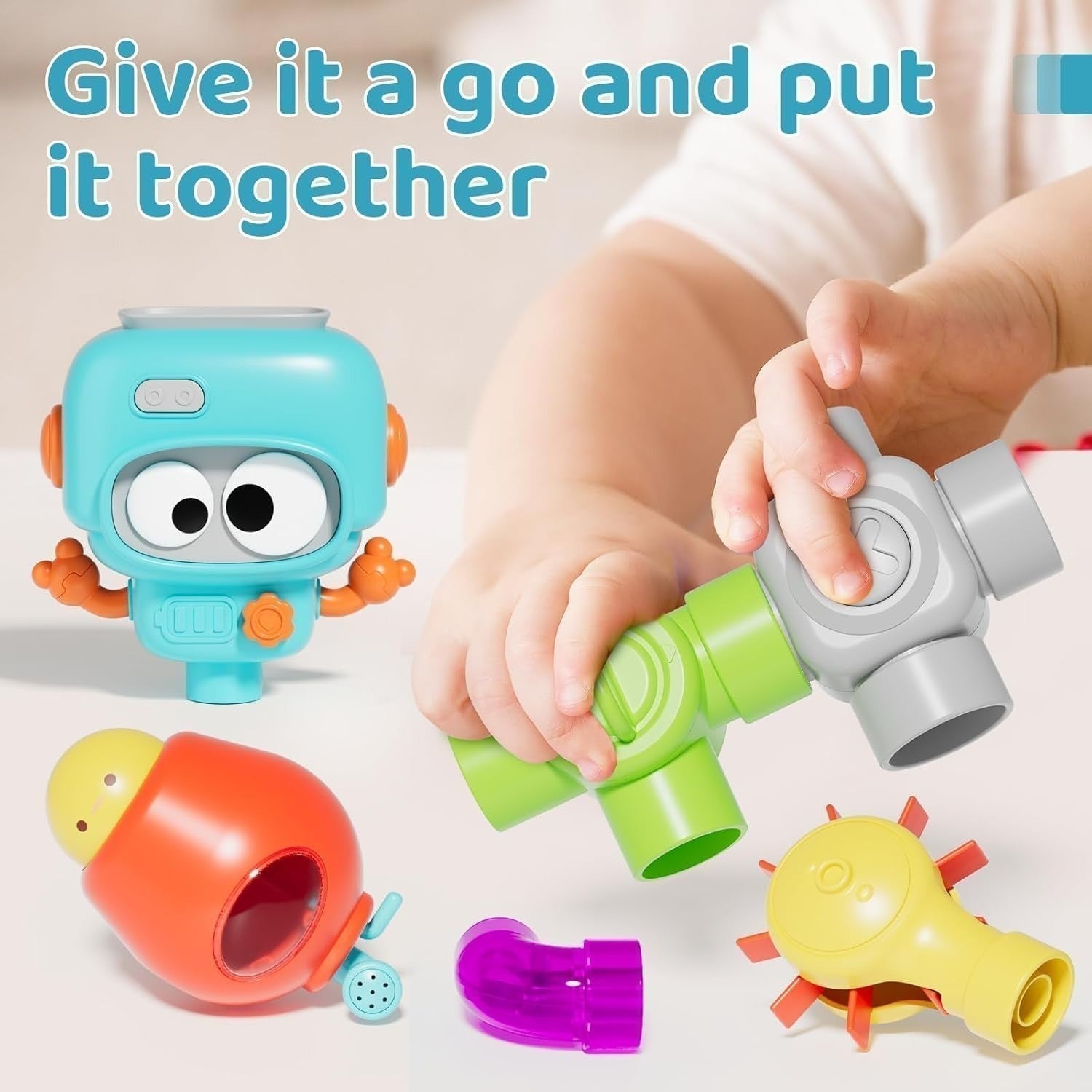 Baby Bath Toy – Water Pipe Assembly Set with Suction Cups, Safe for Ages 3+