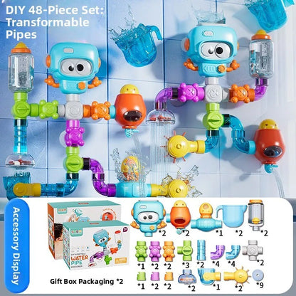 Baby Bath Toy – Water Pipe Assembly Set with Suction Cups, Safe for Ages 3+