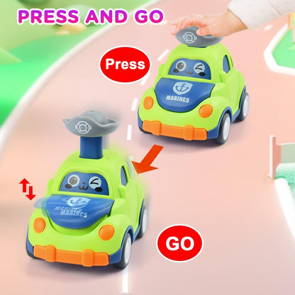 Baby Cartoon Inertia Car Toy with Pull Back Cars, Montessori Early Education, Sensory development, Safe for Ages 1+