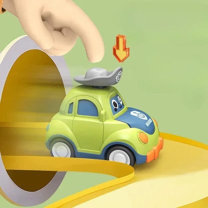 Baby Cartoon Inertia Car Toy with Pull Back Cars, Montessori Early Education, Sensory development, Safe for Ages 1+