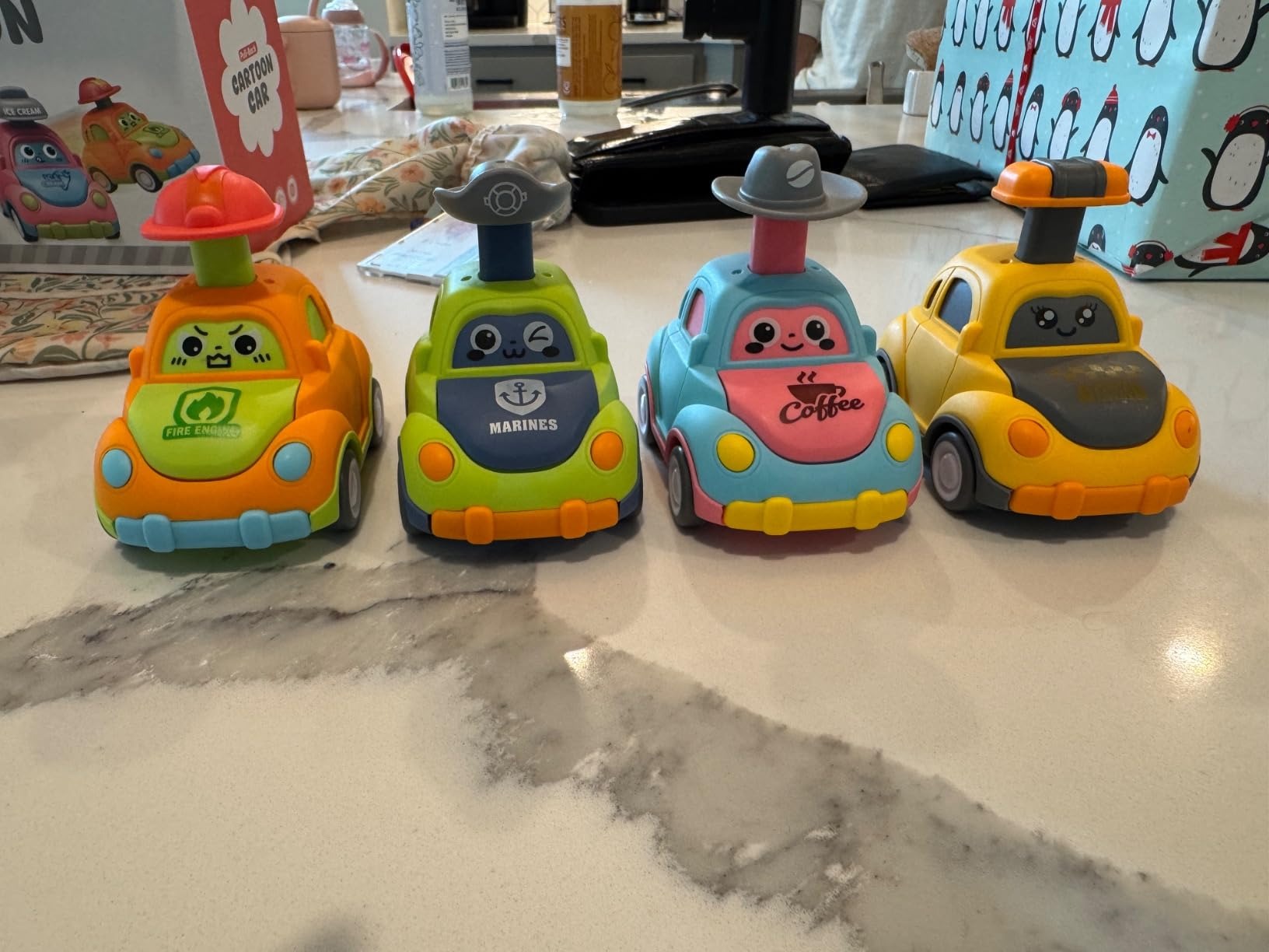 Baby Cartoon Inertia Car Toy with Pull Back Cars, Montessori Early Education, Sensory development, Safe for Ages 1+
