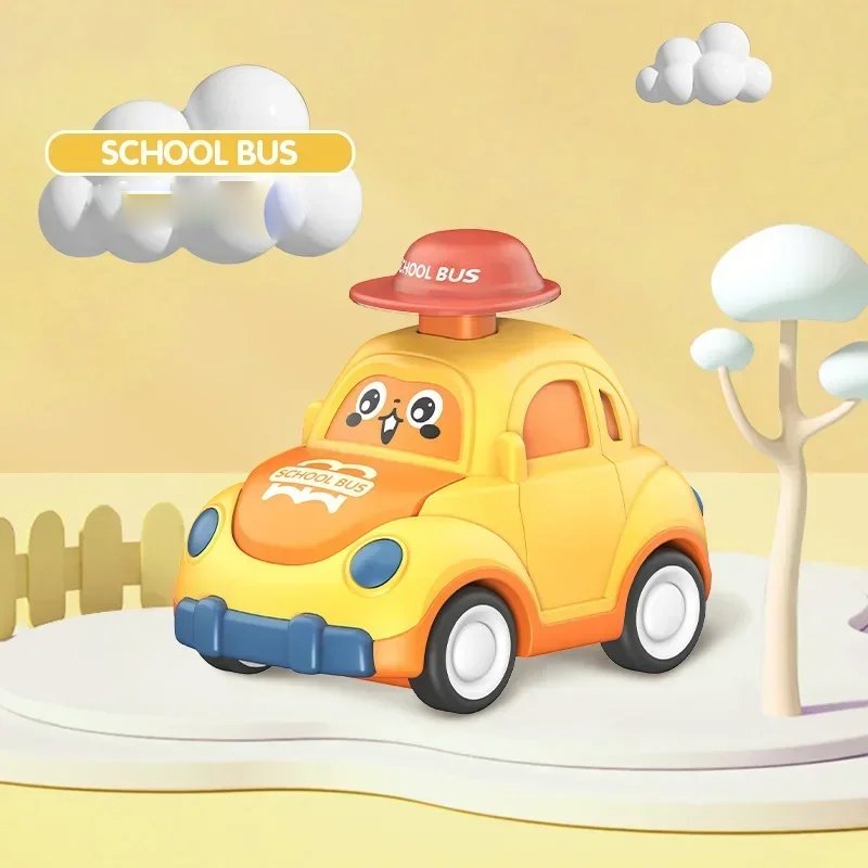 Baby Cartoon Inertia Car Toy with Pull Back Cars, Montessori Early Education, Sensory development, Safe for Ages 1+