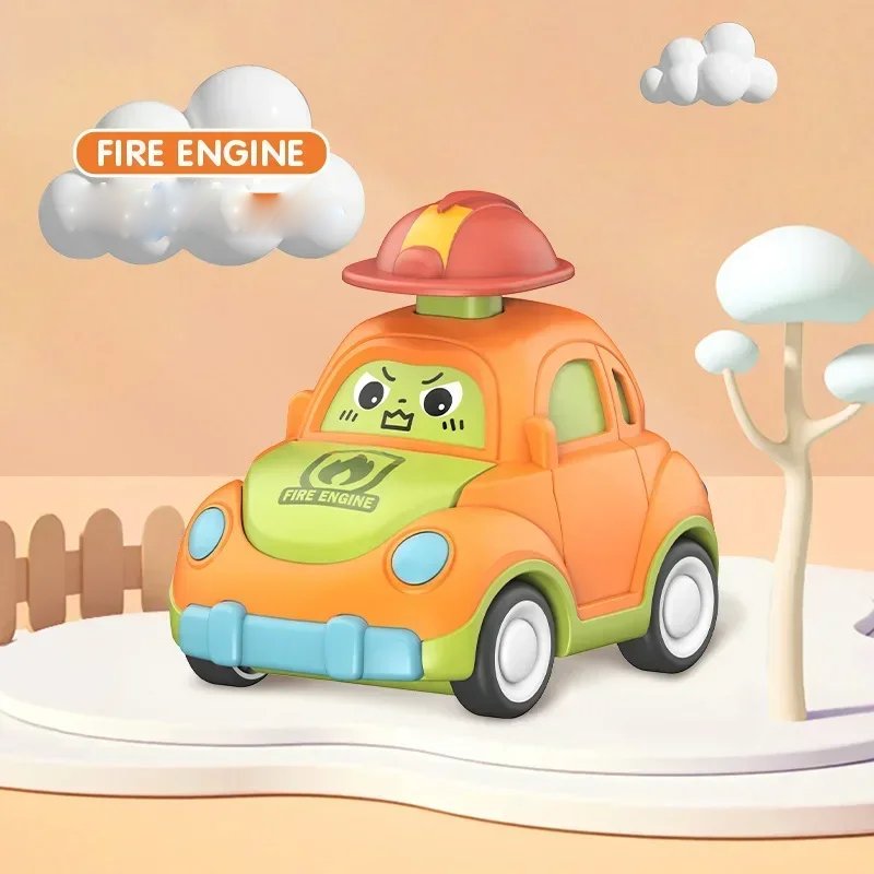 Baby Cartoon Inertia Car Toy with Pull Back Cars, Montessori Early Education, Sensory development, Safe for Ages 1+