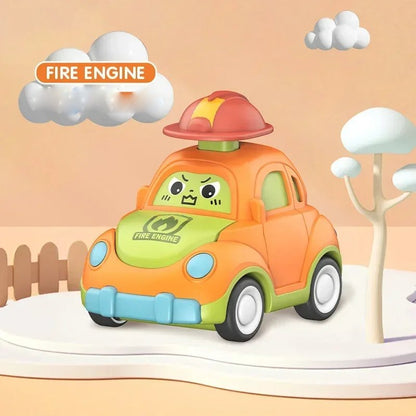 Baby Cartoon Inertia Car Toy with Pull Back Cars, Montessori Early Education, Sensory development, Safe for Ages 1+