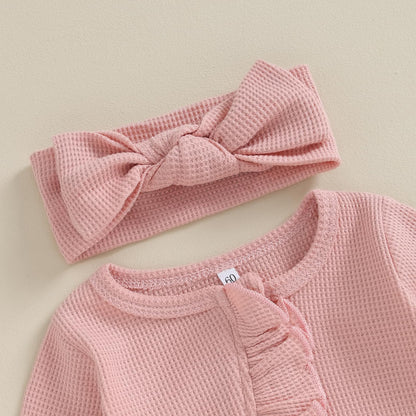 Baby Clothes New Born Baby Clothing Solid Color Flying Sleeve Ruffled Zipper Romper