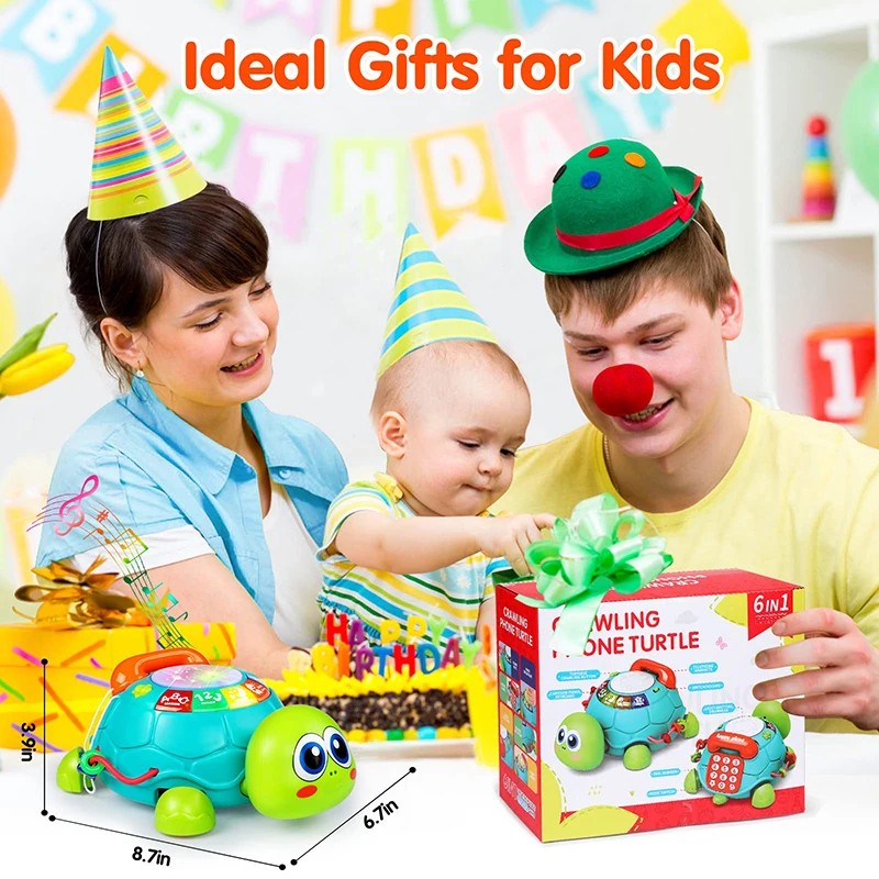 Baby Musical Turtle Toy with Light & Sound, Safe for Ages 6 Months +