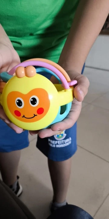 Baby Sensory Rattle Ball with Built-in Bell, Easy to Grip, Unisex Design, Safe for Age 1+
