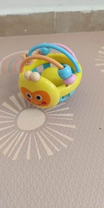 Baby Sensory Rattle Ball with Built-in Bell, Easy to Grip, Unisex Design, Safe for Age 1+