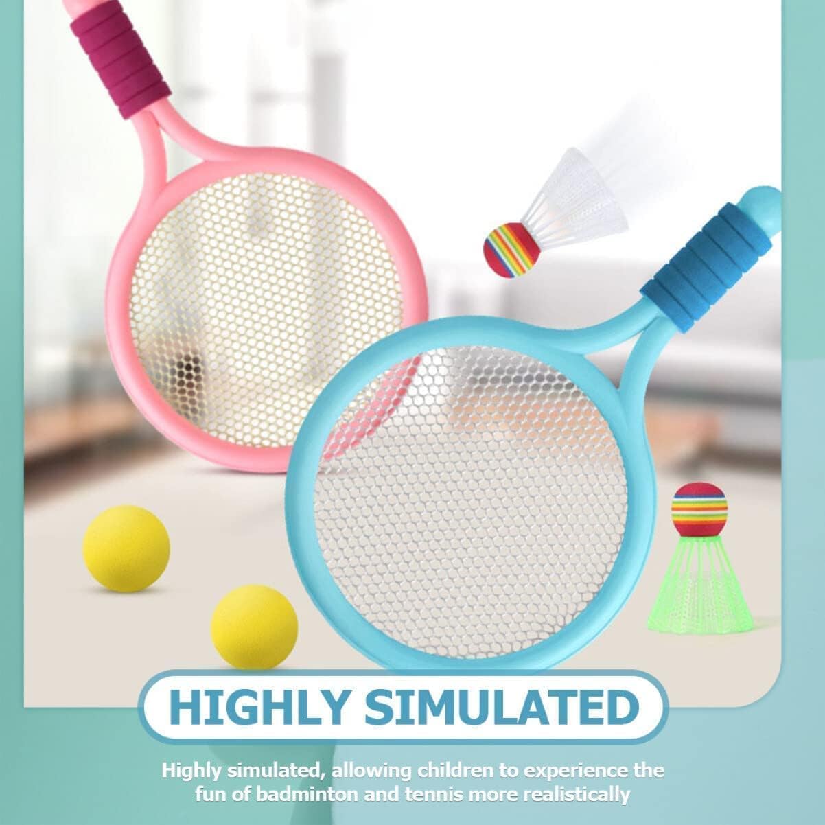 Badminton and Tennis Playing Set for Kids With High Quality Plastic, Safe for 3+
