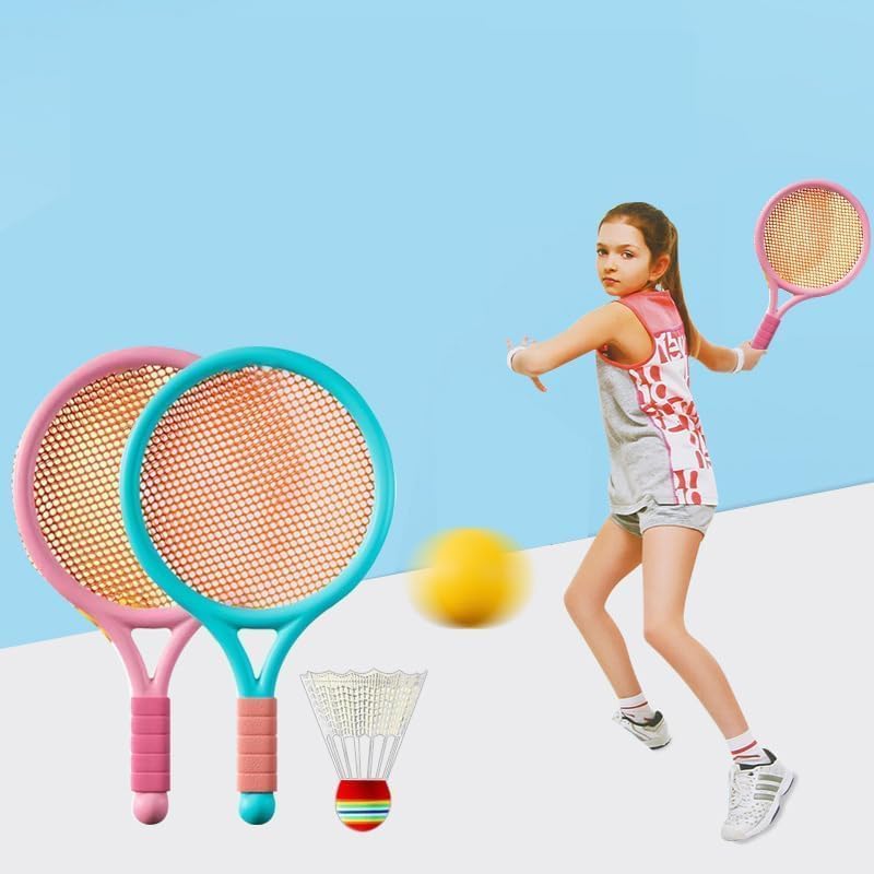Badminton and Tennis Playing Set for Kids With High Quality Plastic, Safe for 3+