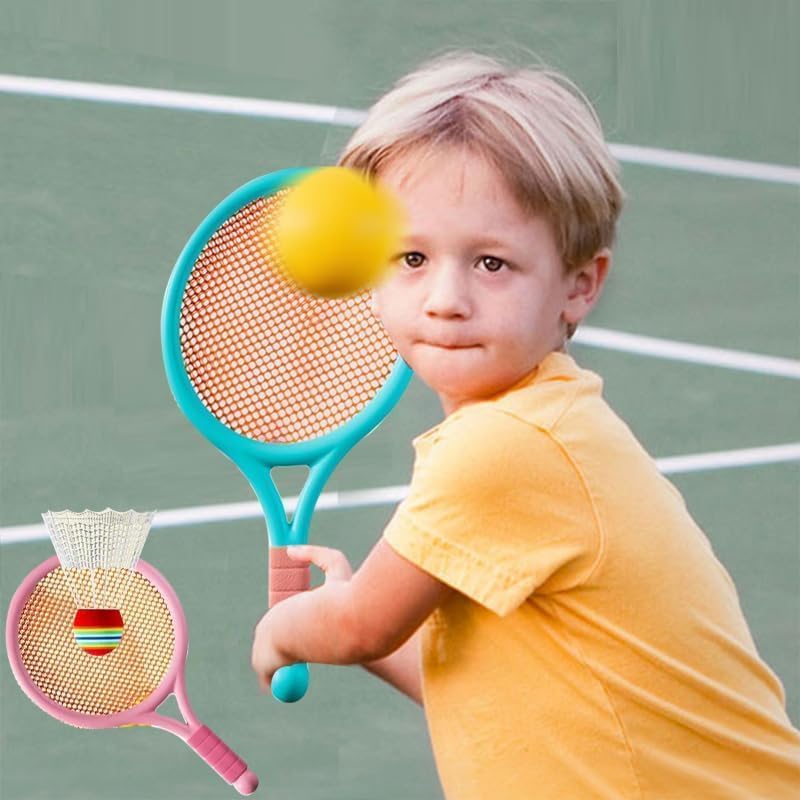 Badminton and Tennis Playing Set for Kids With High Quality Plastic, Safe for 3+