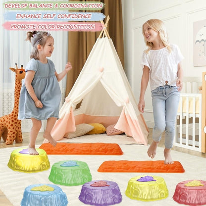 Balance Training Toy with LED Stepping Stones, Non-Slip, Durable, Indoor Outdoor Use, Safe for Ages 3+