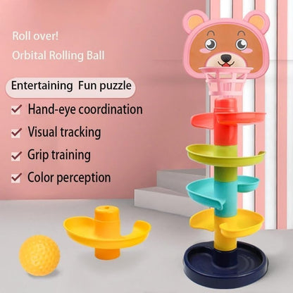 Ball Drop Toy with Multi-Layer Options and Non-Toxic Design, Safe for Ages 1+.
