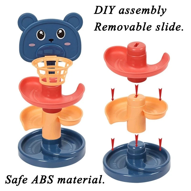 Ball Drop Toy with Multi-Layer Options and Non-Toxic Design, Safe for Ages 1+.