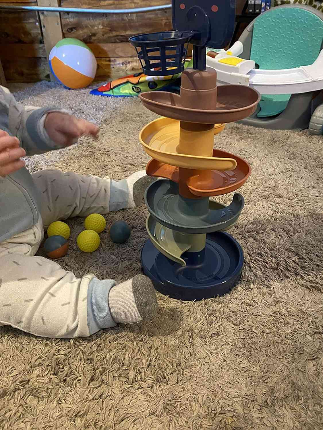 Ball Drop Toy with Multi-Layer Options and Non-Toxic Design, Safe for Ages 1+.