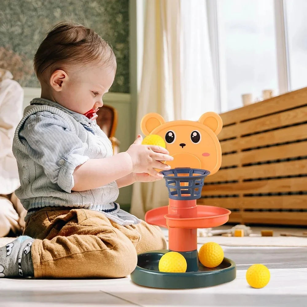 Ball Drop Toy with Multi-Layer Options and Non-Toxic Design, Safe for Ages 1+.