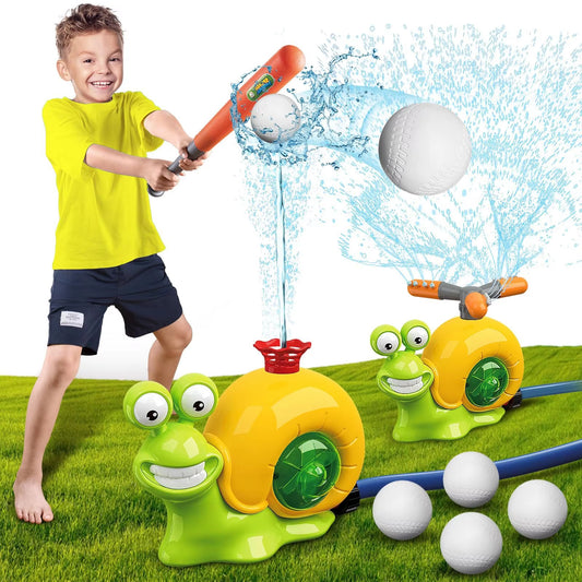 Baseball Sprinkler Toy with Snail Design, Rotating Water Mechanism, Promotes Physical Activity, Safe for Ages 3+