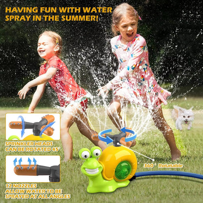 Baseball Sprinkler Toy with Snail Design, Rotating Water Mechanism, Promotes Physical Activity, Safe for Ages 3+