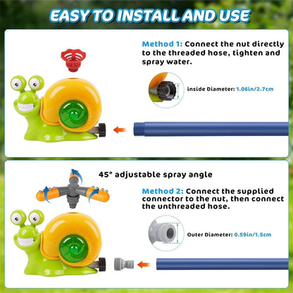 Baseball Sprinkler Toy with Snail Design, Rotating Water Mechanism, Promotes Physical Activity, Safe for Ages 3+
