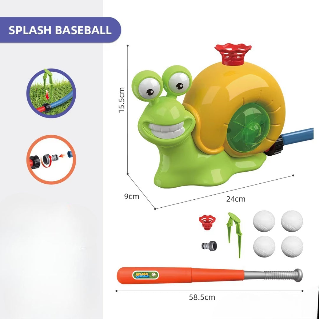 Baseball Sprinkler Toy with Snail Design, Rotating Water Mechanism, Promotes Physical Activity, Safe for Ages 3+