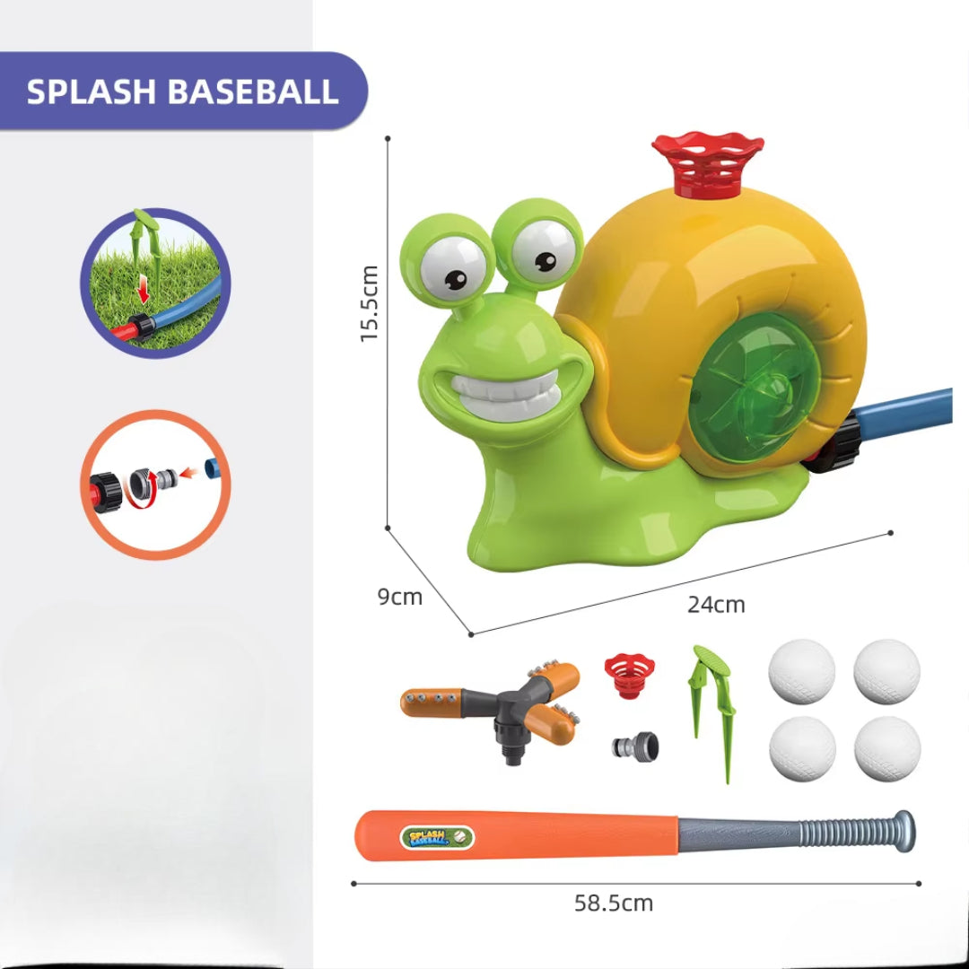 Baseball Sprinkler Toy with Snail Design, Rotating Water Mechanism, Promotes Physical Activity, Safe for Ages 3+