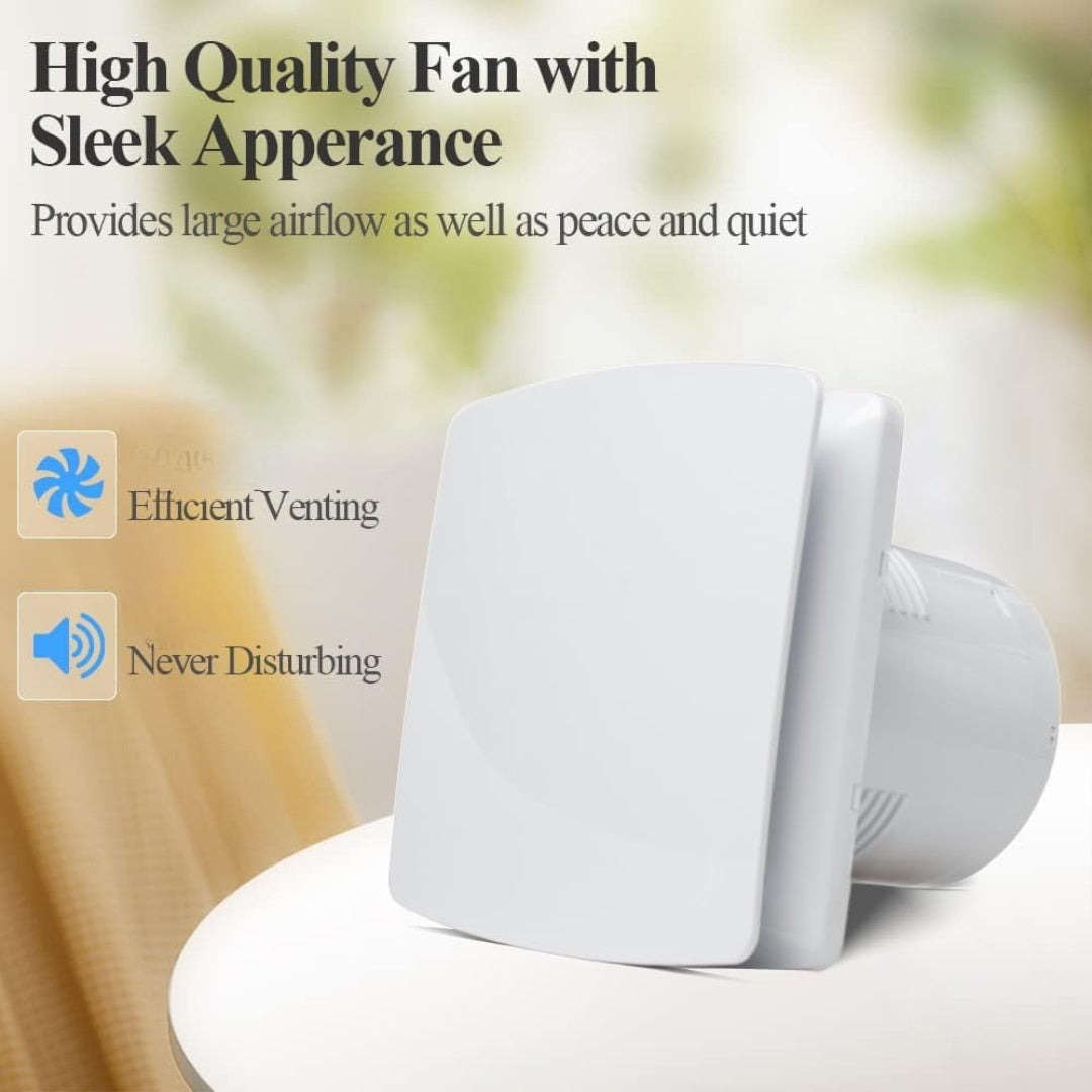 Bathroom Extractor Fan - Silent Air Vent with Remote Control, Effective Odor Removal and Dehumidification