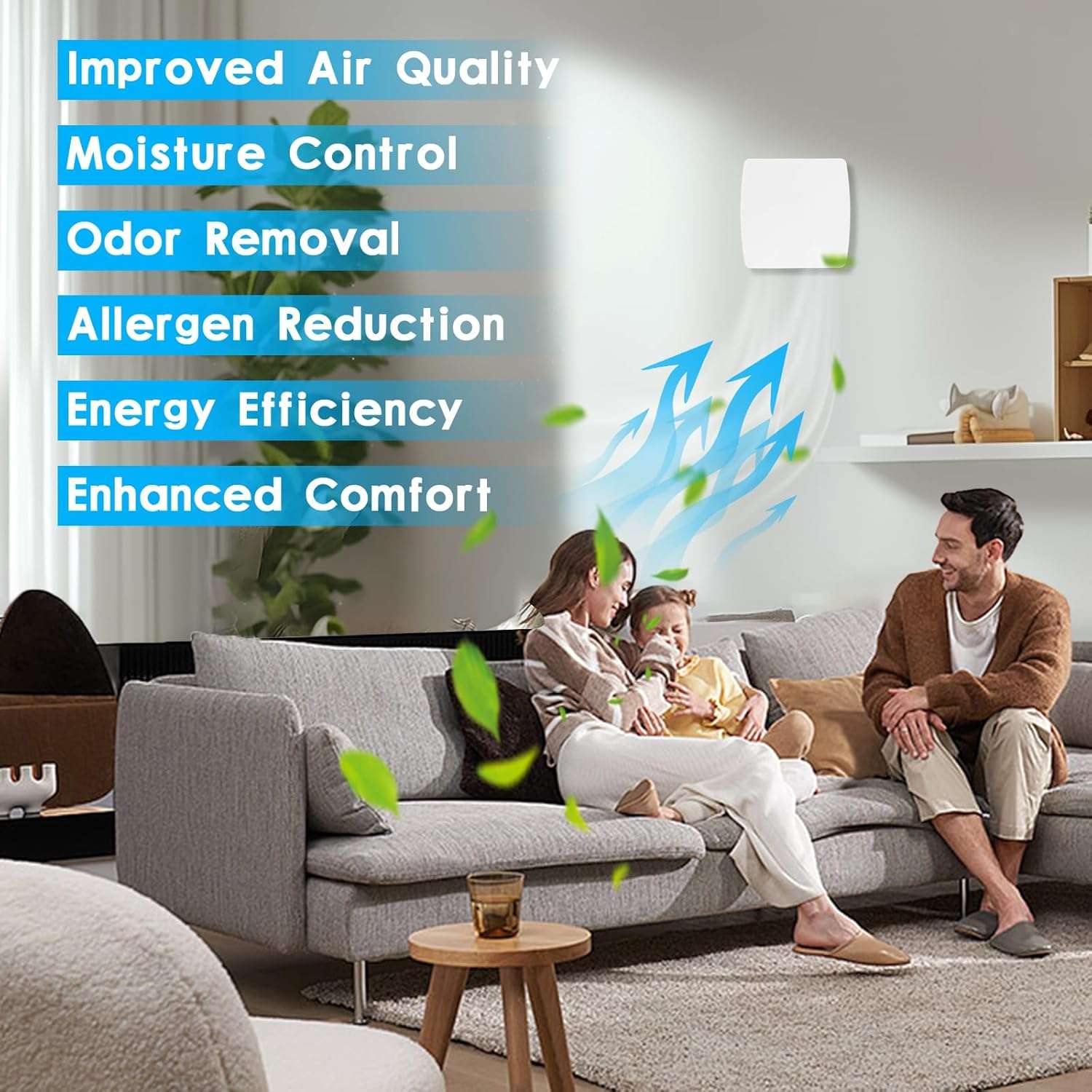 Bathroom Extractor Fan - Silent Air Vent with Remote Control, Effective Odor Removal and Dehumidification