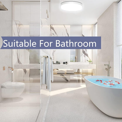 Bathroom LED Ceiling Light, 15W 1500lm, IP54 Waterproof, Ultra-Thin Design, Energy-Saving