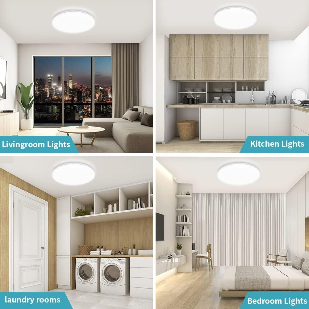 Bathroom LED Ceiling Light, 15W 1500lm, IP54 Waterproof, Ultra-Thin Design, Energy-Saving