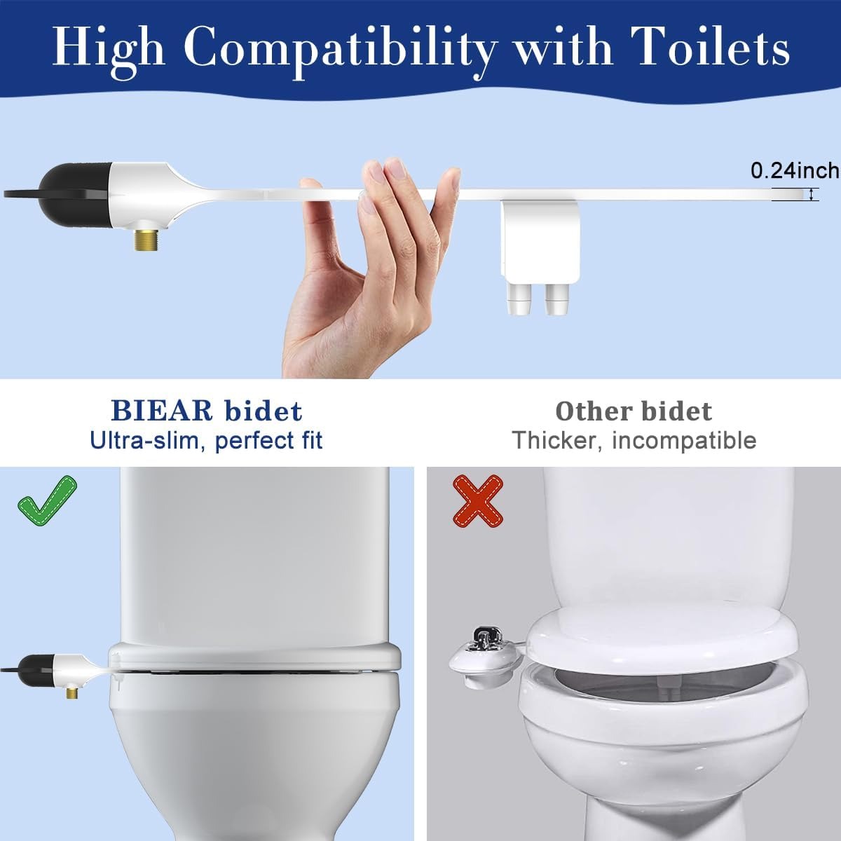 Bathroom Non Electric Dual Nozzle Bidet Toilet Washer Bidet Hygienic Self Washing Bidet